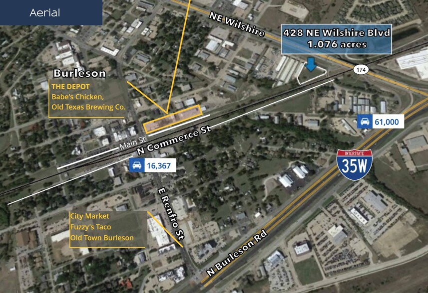 428 NE Wilshire Blvd, Burleson, TX à vendre - Aérien – Image 2 sur 8