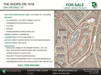 Plus de détails pour Binz-Engleman Rd & FM 1516, San Antonio, TX - Terrain à vendre