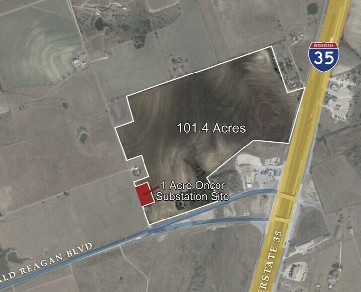 NW Corner I-35 / Ronald Reagan Blvd, Jarrell, TX à vendre - Aérien – Image 2 sur 5