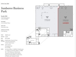 14440 Myford Rd, Irvine, CA à louer Plan d’étage– Image 1 sur 1