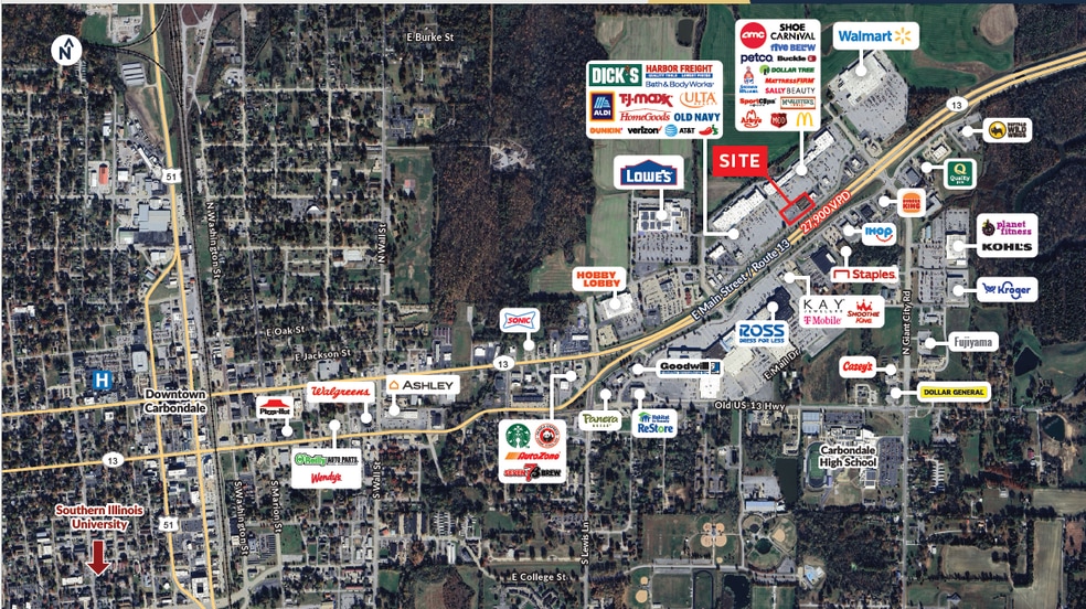 1300 E Main St, Carbondale, IL à louer - Aérien – Image 2 sur 5
