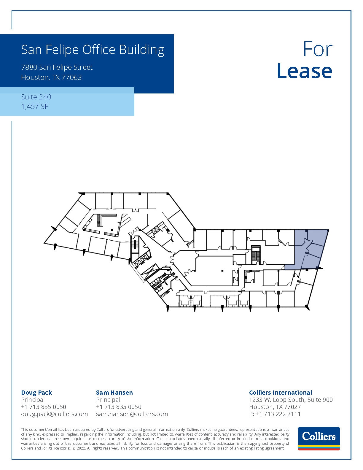 7880 San Felipe St, Houston, TX à louer Plan d’étage– Image 1 sur 1