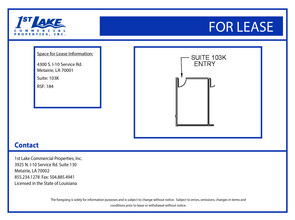 4300 S I-10 Service Rd, Metairie, LA à louer Plan d’étage– Image 1 sur 1