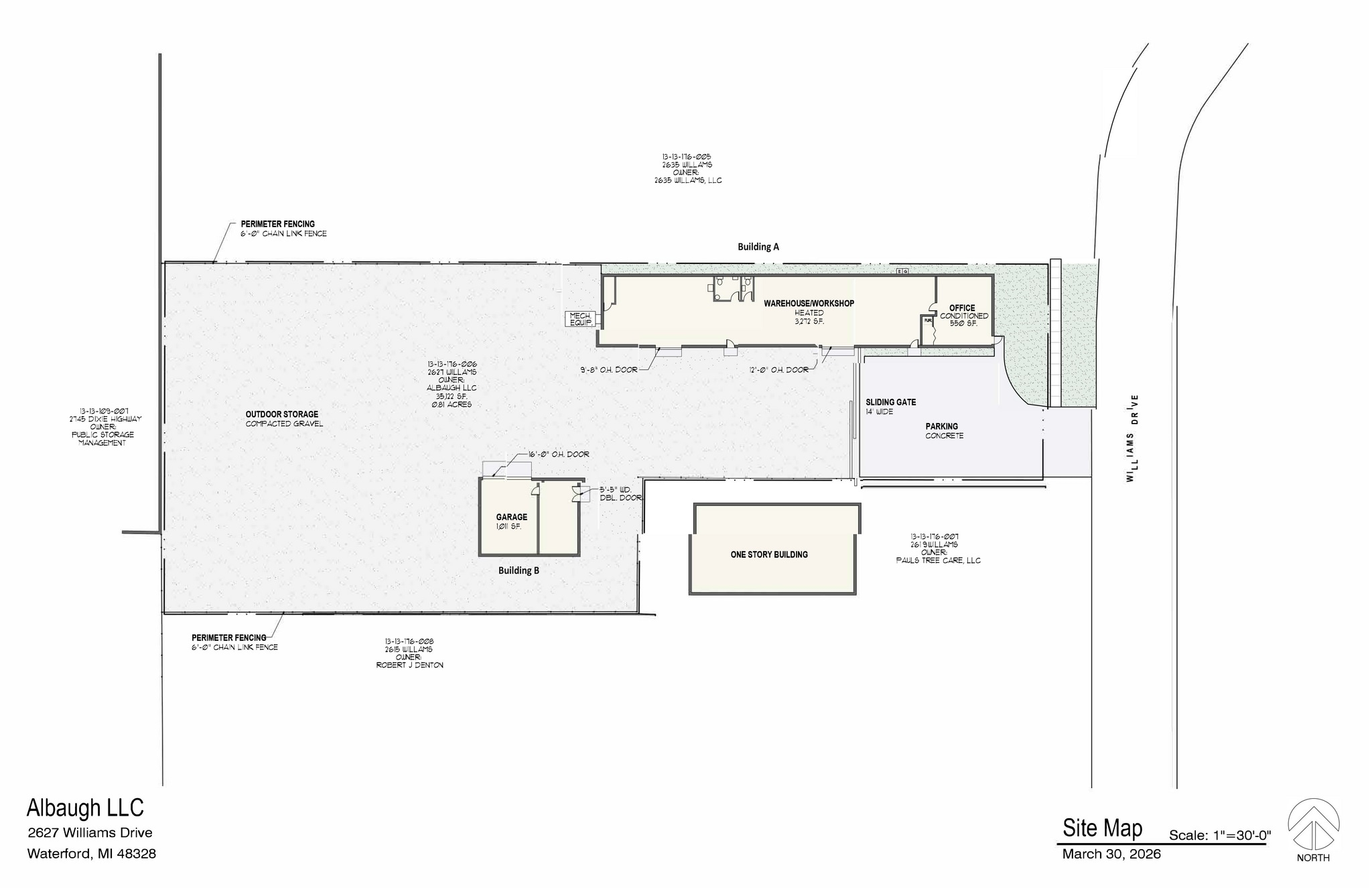 2627 Williams Dr, Waterford, MI à louer Plan de site– Image 1 sur 2