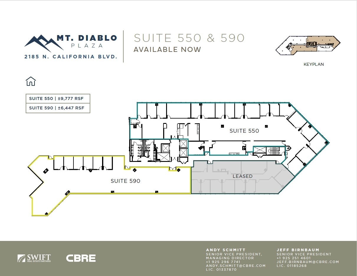 2185 N California Blvd, Walnut Creek, CA à louer Plan d’étage– Image 1 sur 1
