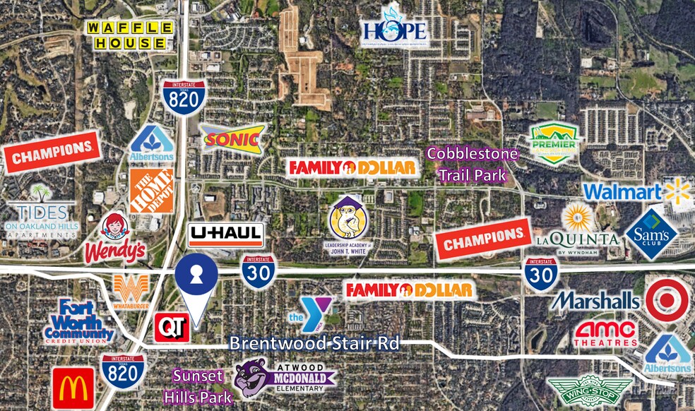6767 Brentwood Stair Rd, Fort Worth, TX à vendre - Aérien – Image 2 sur 7