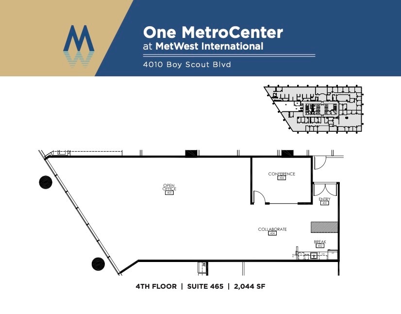 4010 W Boy Scout Blvd, Tampa, FL à louer Plan d’étage– Image 1 sur 1