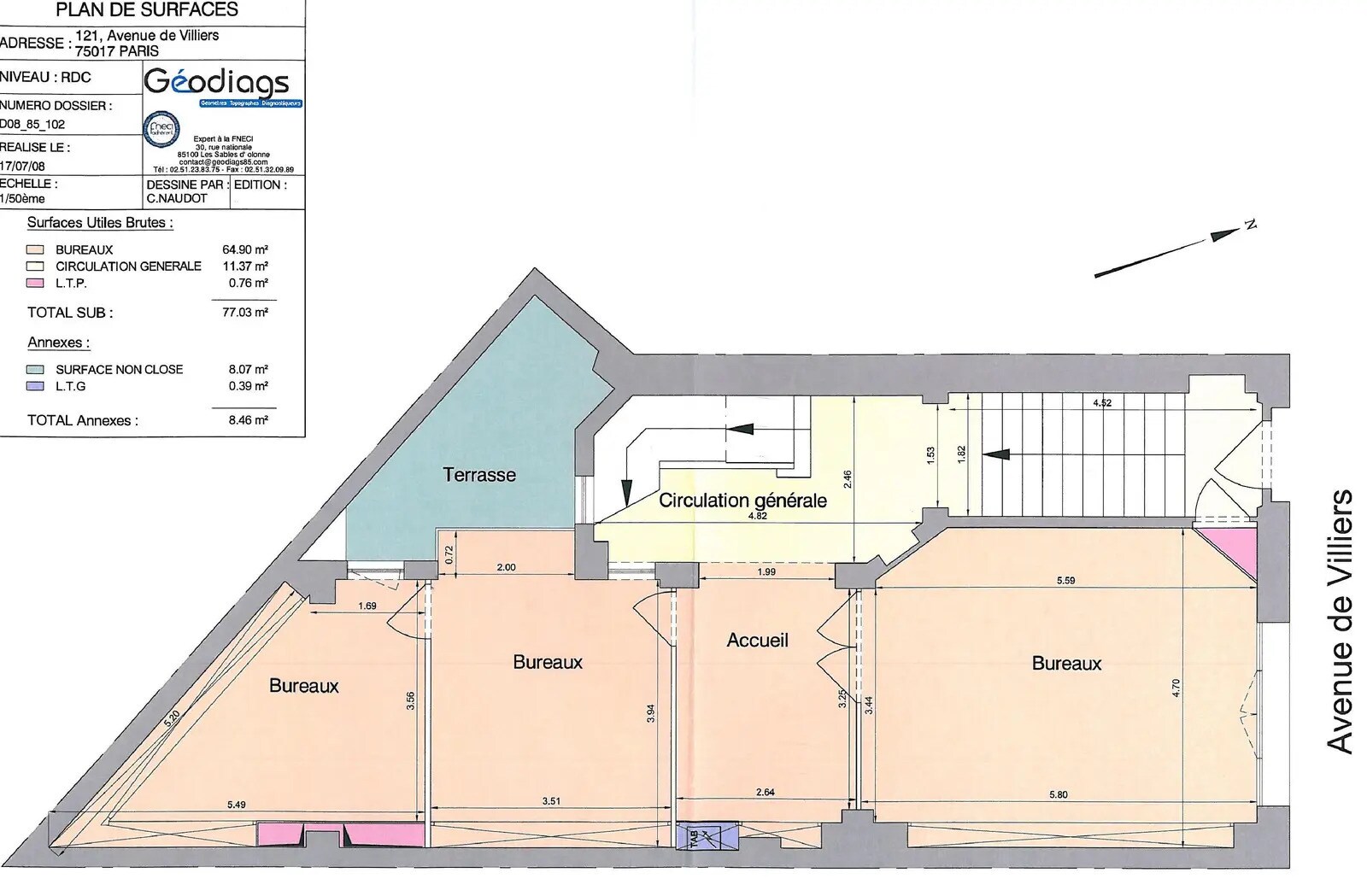 121 Avenue De Villiers, Paris à vendre Plan d’étage– Image 1 sur 26
