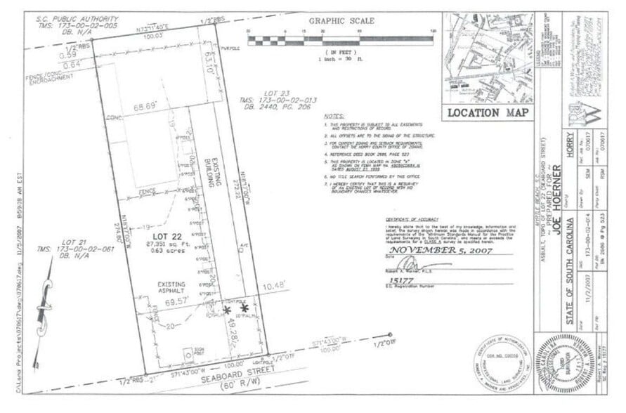 807 Seaboard St, Myrtle Beach, SC à louer - Plan de site – Image 3 sur 16