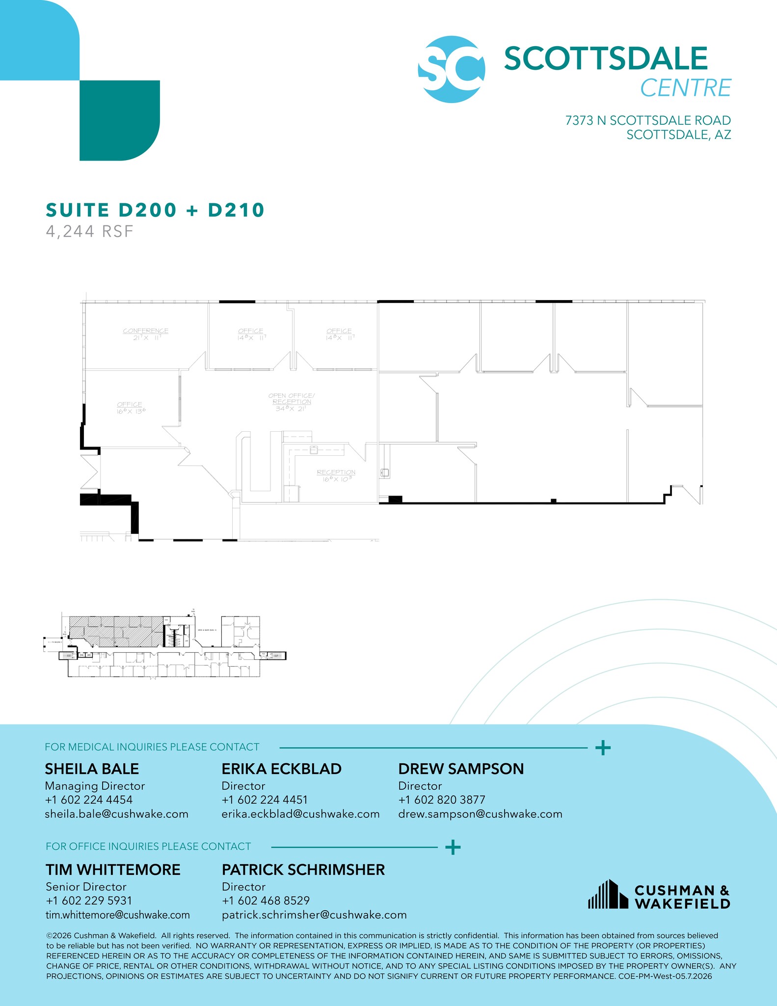 7373 N Scottsdale Rd, Scottsdale, AZ à louer Plan d’étage– Image 1 sur 2