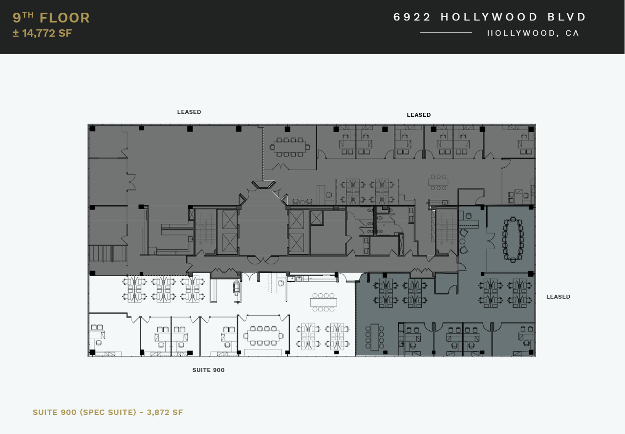 6922 Hollywood Blvd, Los Angeles, CA à louer Plan d’étage– Image 1 sur 5