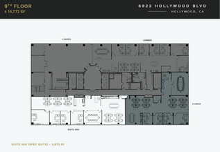 6922 Hollywood Blvd, Los Angeles, CA à louer Plan d’étage– Image 1 sur 5