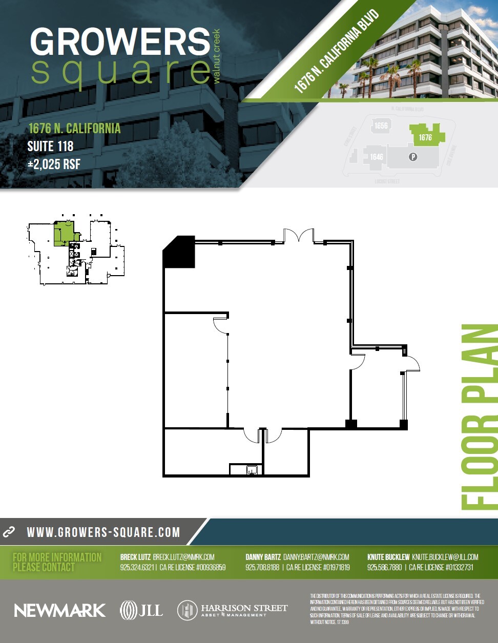 1676 N California Blvd, Walnut Creek, CA à louer Plan d’étage– Image 1 sur 1