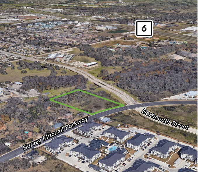 NWC of Harvey Mitchell Parkway South and Dartmouth, College Station, TX à vendre - Aérien – Image 3 sur 3