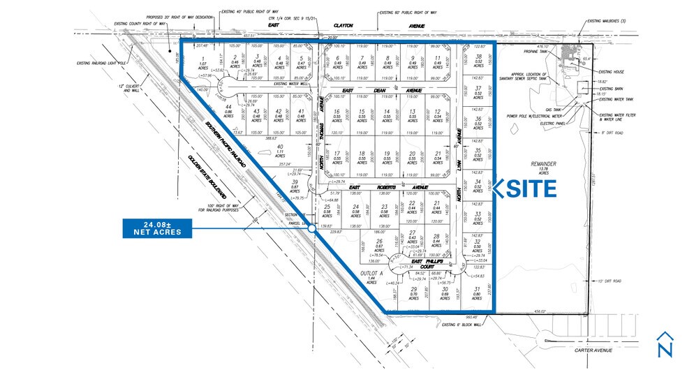 Clayton Ave, Fowler, CA à vendre - Plan cadastral – Image 2 sur 2