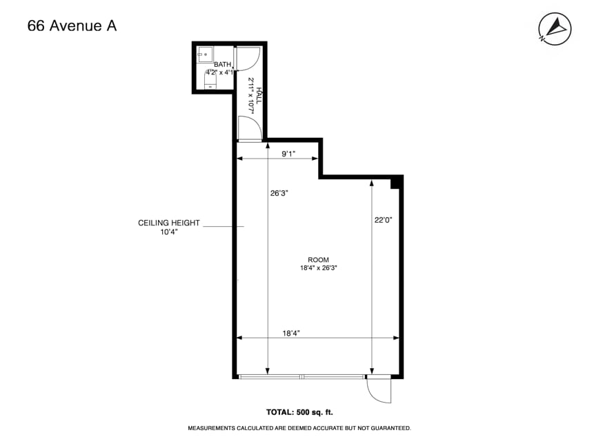 66 Avenue A, New York, NY à louer Plan d’étage– Image 1 sur 7