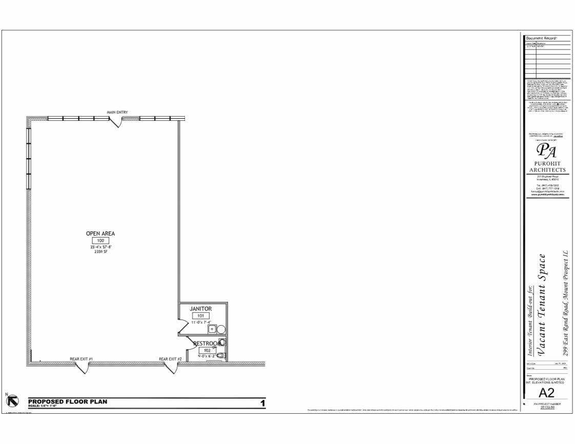 299-303 E Rand Rd, Mount Prospect, IL à louer Plan d’étage– Image 1 sur 4