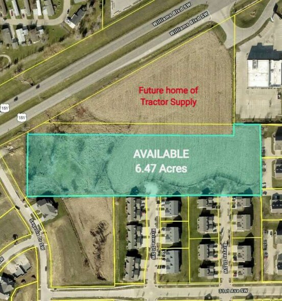 Williams Development Land Blvd SW, Cedar Rapids, IA à vendre - Aérien – Image 2 sur 2