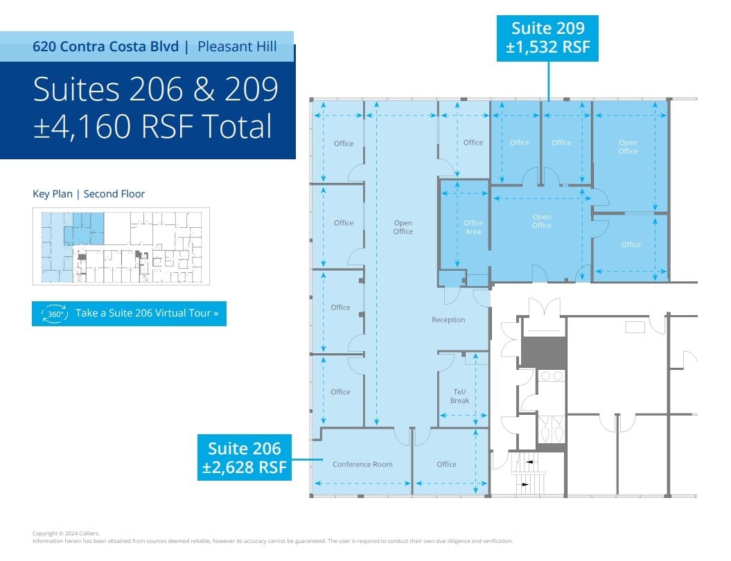 620 Contra Costa Blvd, Pleasant Hill, CA à louer Plan d’étage– Image 1 sur 1