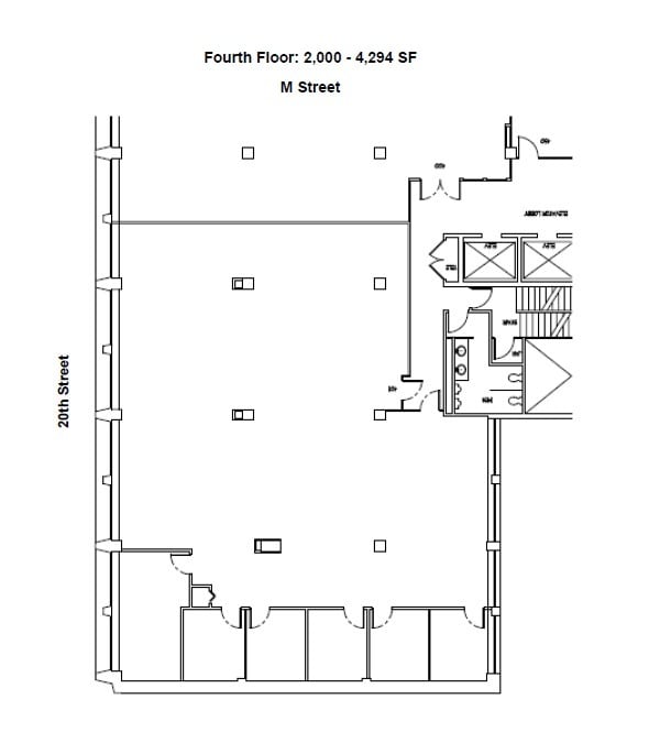 1990 M St NW, Washington, DC à louer Plan d’étage– Image 1 sur 2