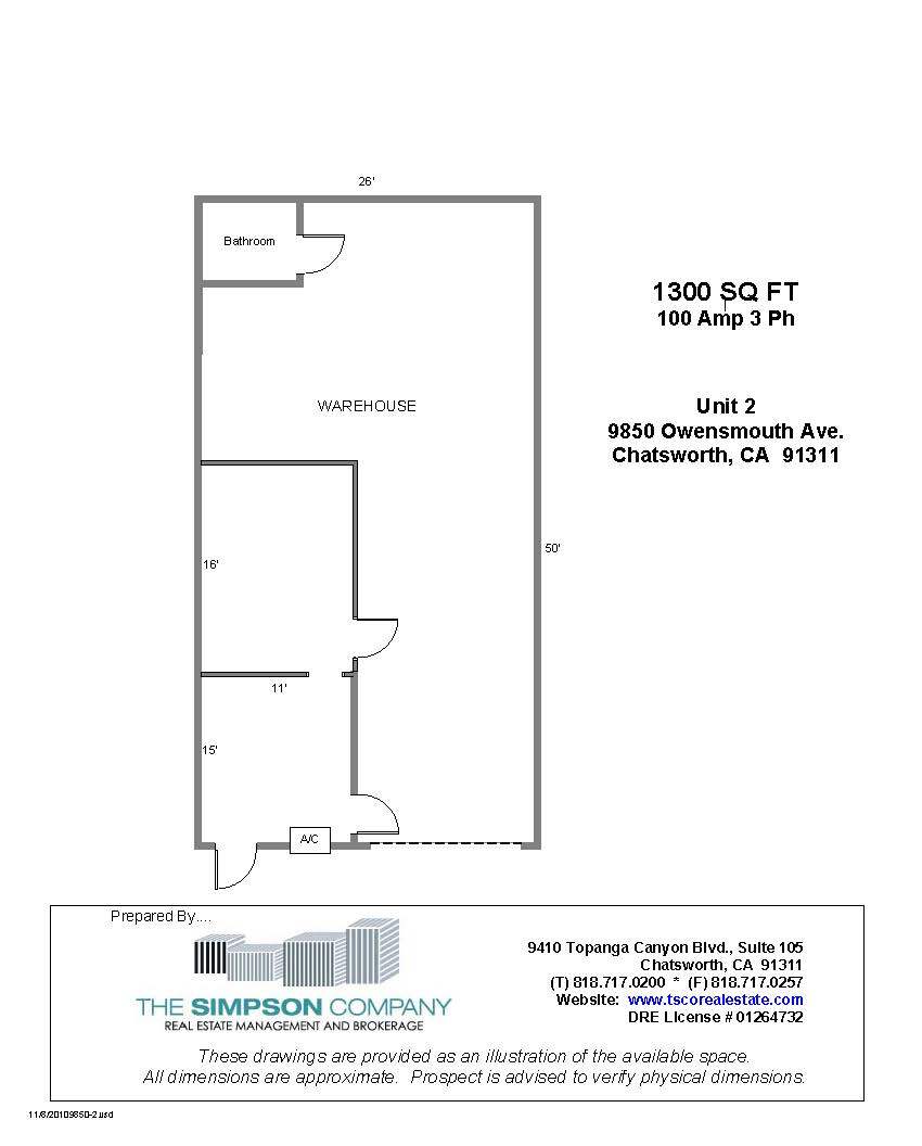 9850-9860 Owensmouth Ave, Chatsworth, CA à louer Plan d’étage– Image 1 sur 1