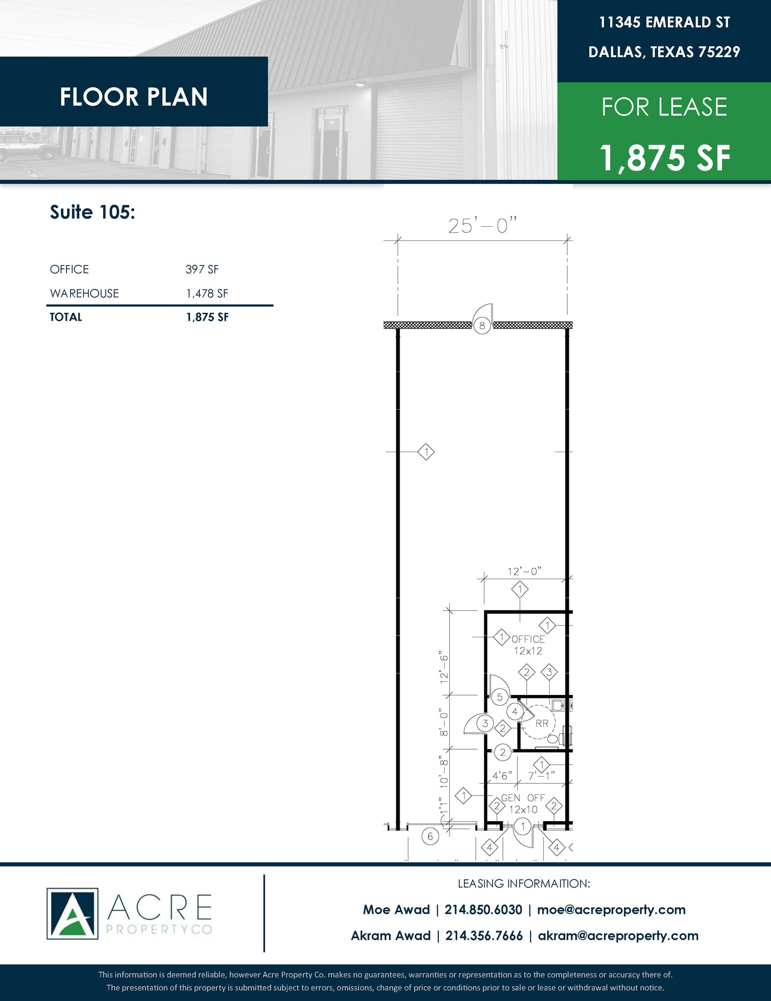 11345 Emerald St, Dallas, TX à louer Plan d’étage– Image 1 sur 1