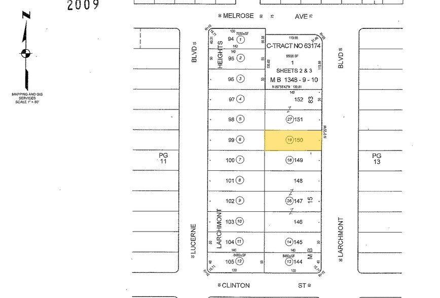 631 N Larchmont Blvd, Los Angeles, CA à vendre - Plan cadastral – Image 2 sur 2