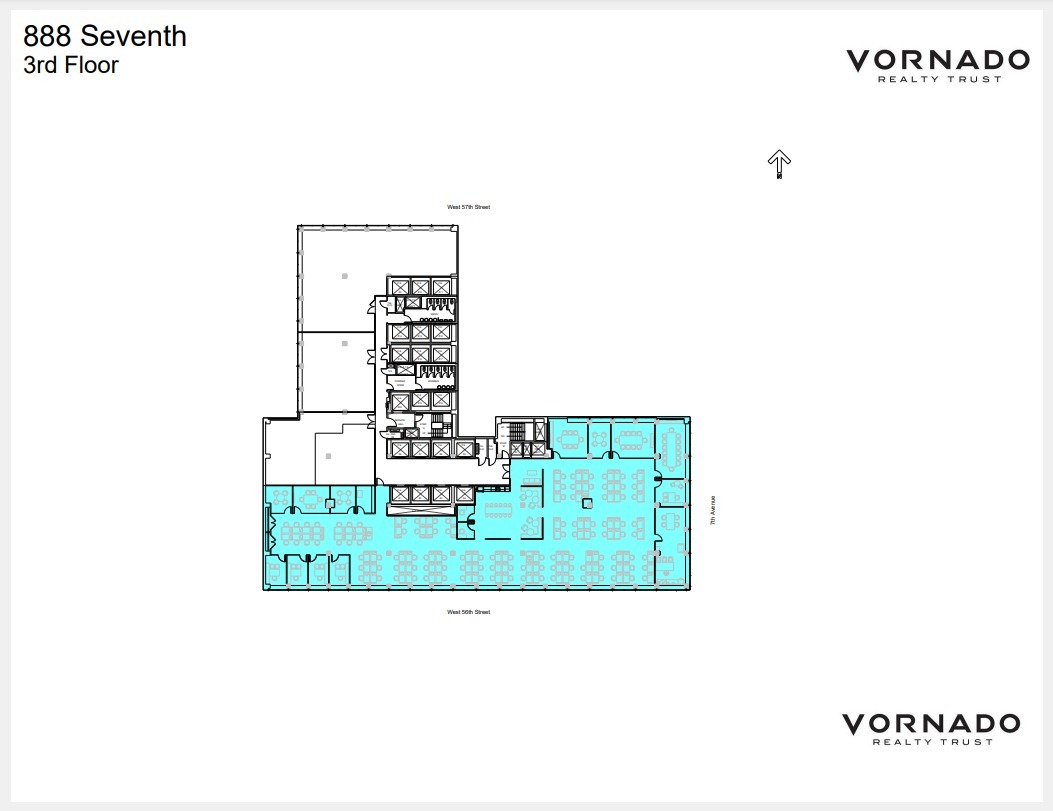 888 7th Ave, New York, NY à louer Plan d’étage– Image 1 sur 1