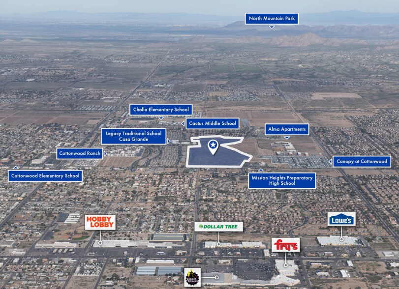 NWC of N. Colorado St & E. Cottonwood Ln ln, Casa Grande, AZ à vendre - Aérien – Image 2 sur 3
