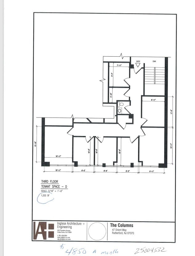 45-47 Orient Way, Rutherford, NJ à louer Plan d’étage– Image 1 sur 2