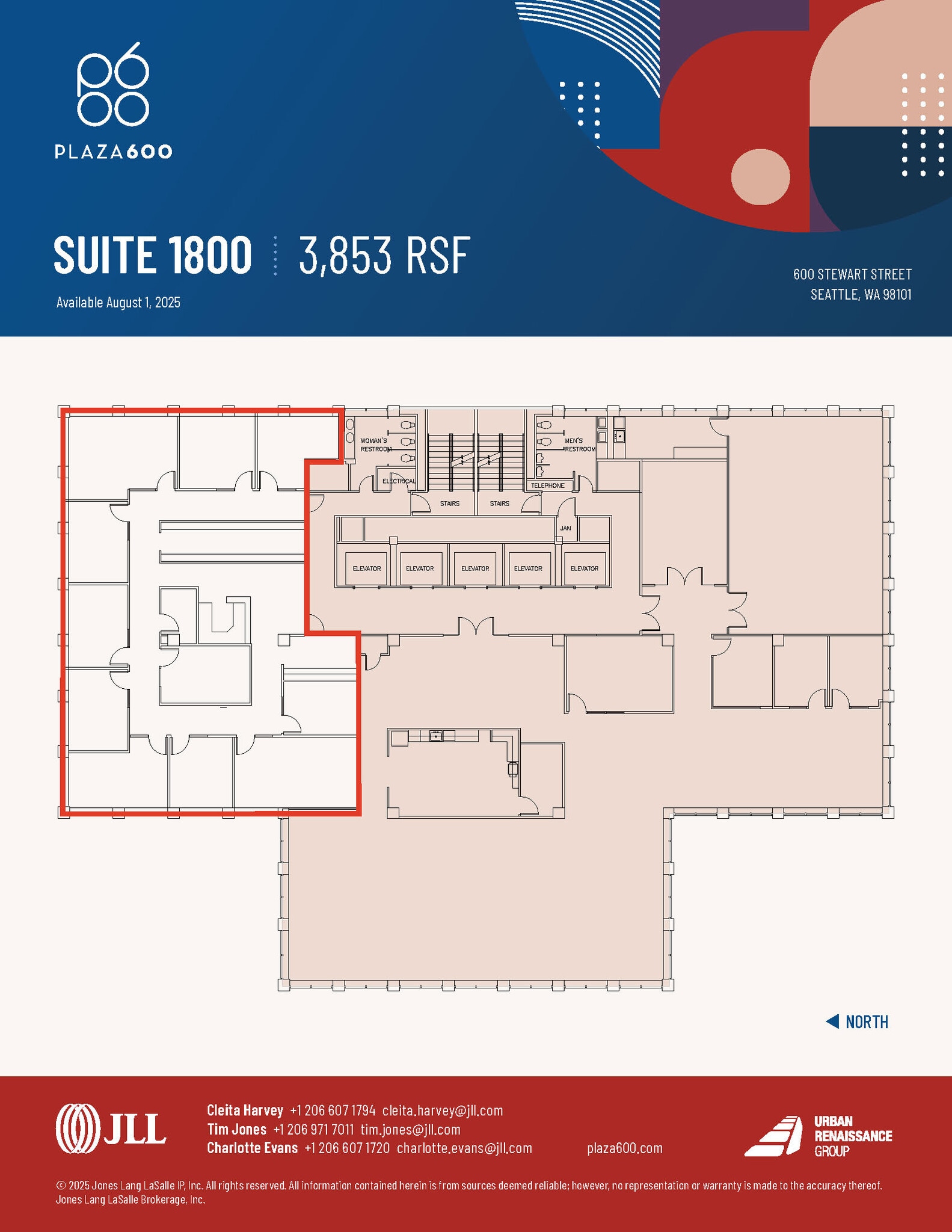 600 Stewart St, Seattle, WA à louer Plan d’étage– Image 1 sur 2