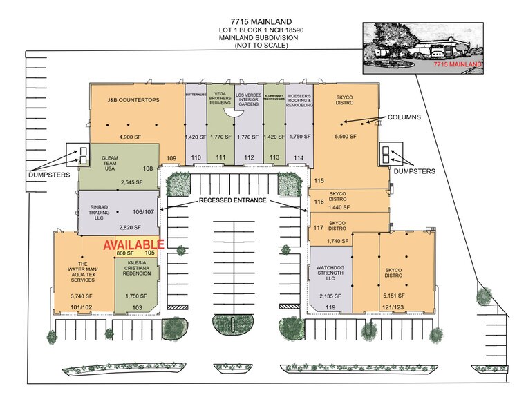 7715 Mainland Dr, San Antonio, TX à louer - Plan de site – Image 2 sur 3