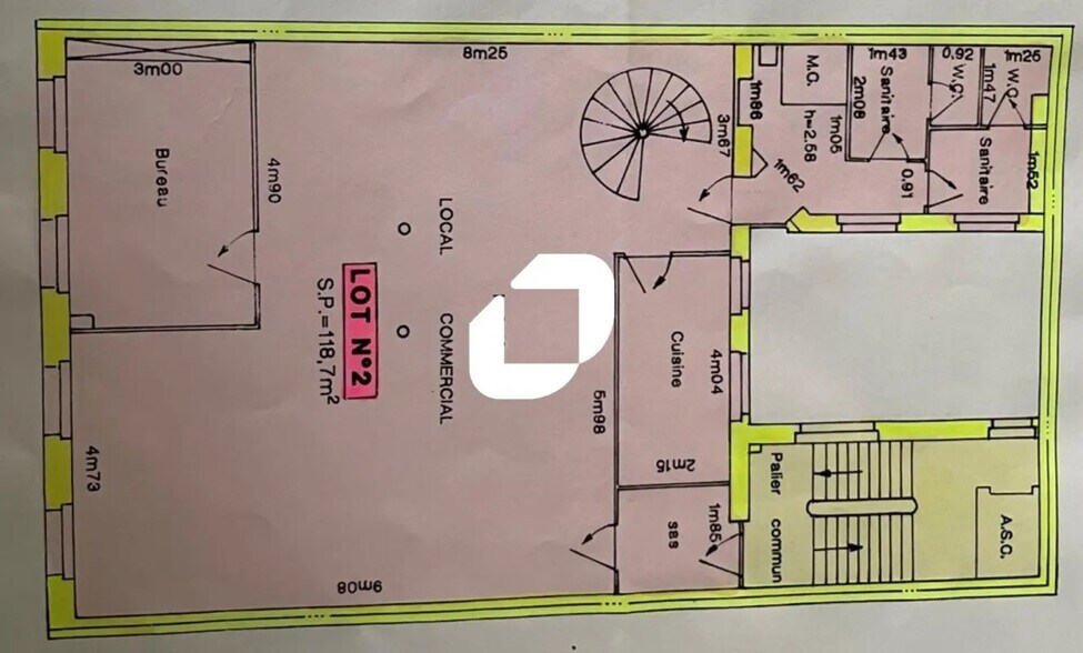 Local commercial dans Lille à louer - Plan d’étage – Image 2 sur 2
