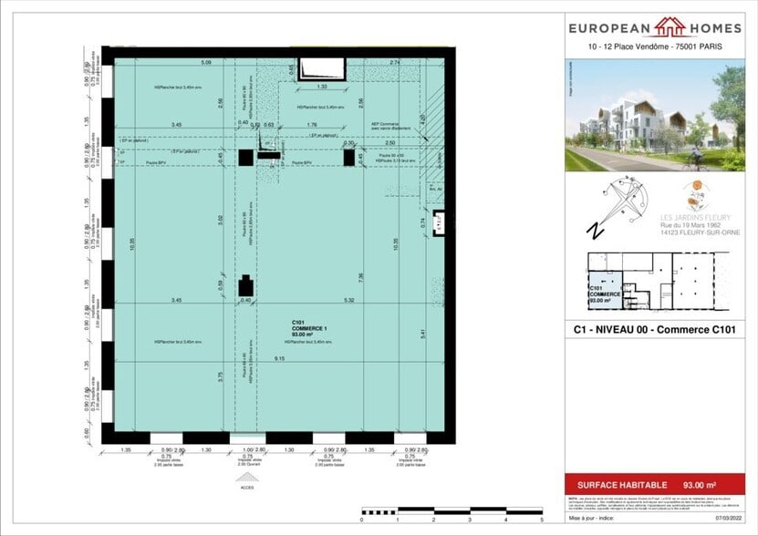 Bureau dans Fleury-sur-Orne à vendre - Plan d’étage – Image 3 sur 6