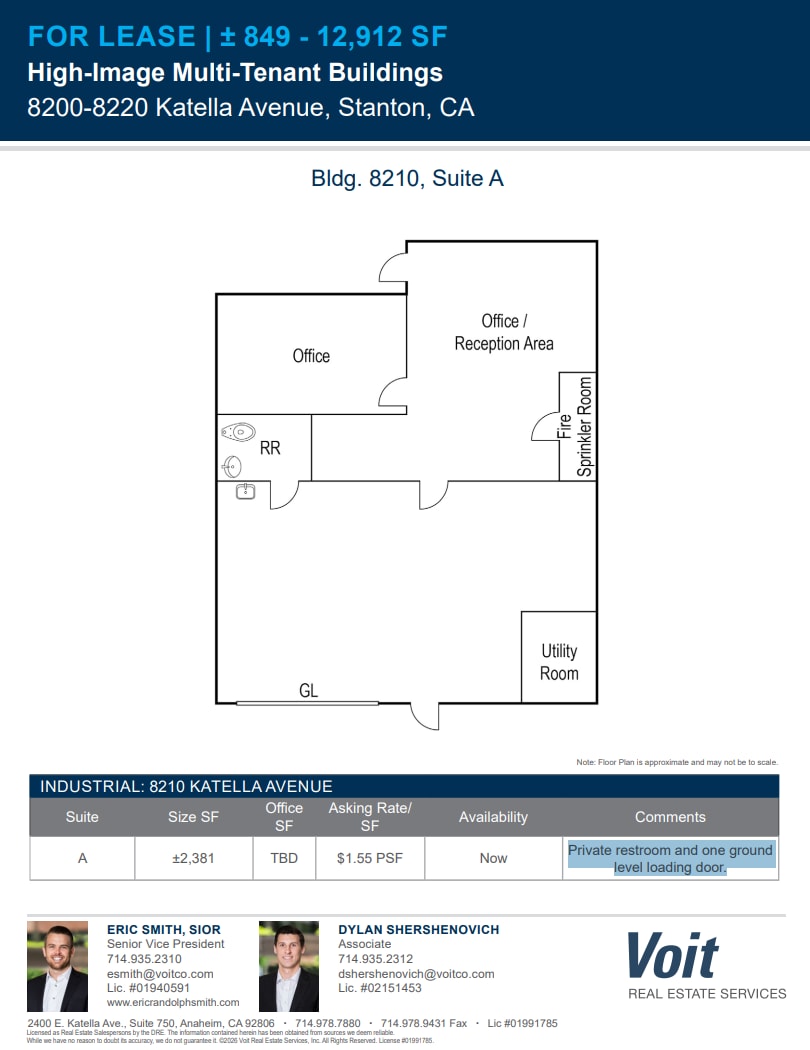 8200-8220 Katella Ave, Stanton, CA à louer Plan d’étage– Image 1 sur 1