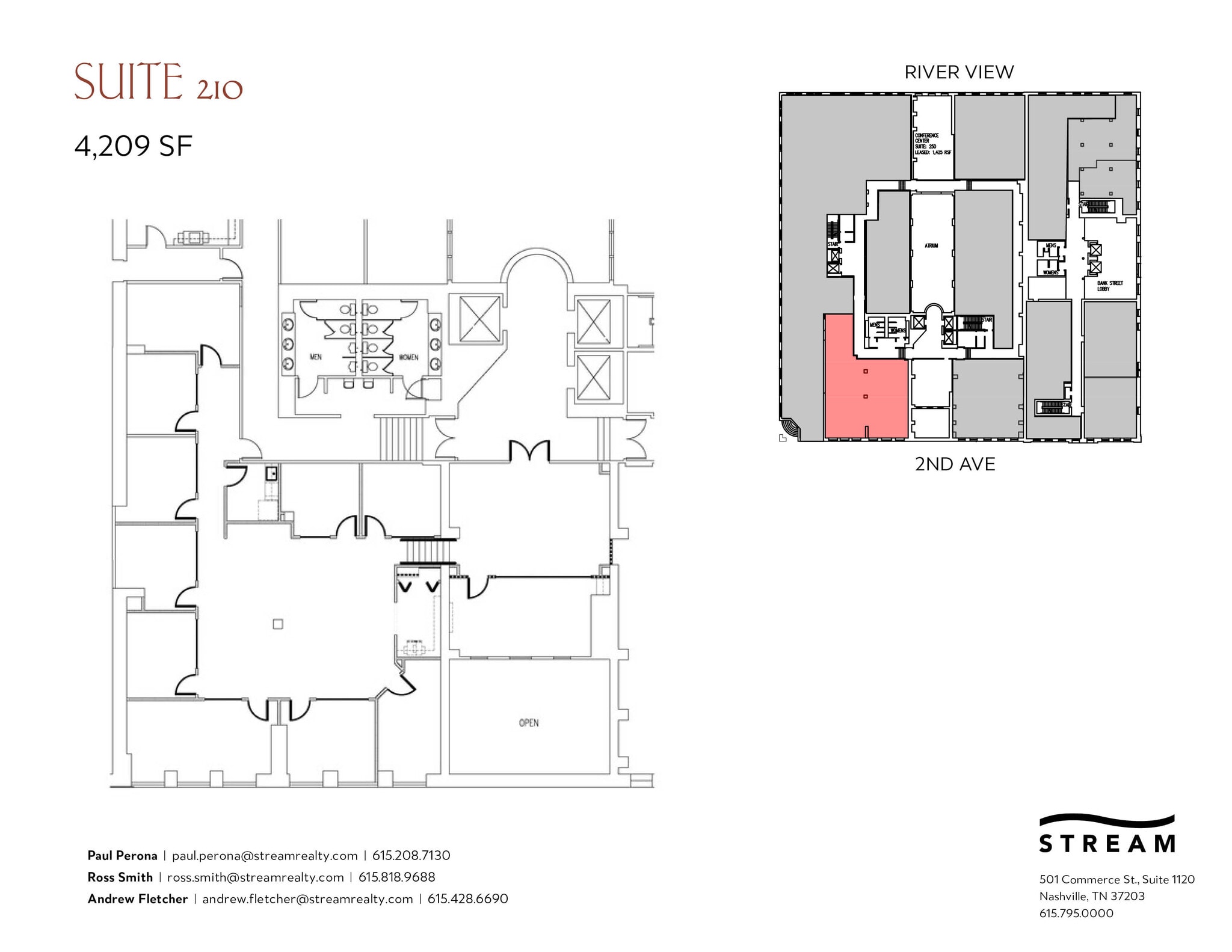214 2nd Ave N, Nashville, TN à louer Plan d’étage– Image 1 sur 1