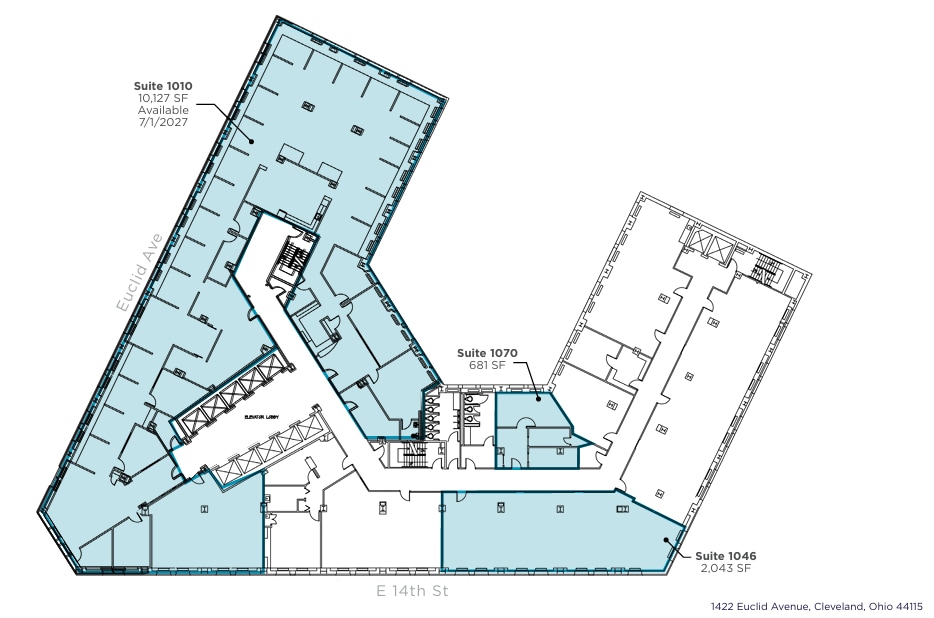 1400-1422 Euclid Ave, Cleveland, OH à louer Plan d’étage– Image 1 sur 1