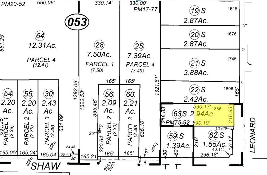 1886 Leonard Ave, Clovis, CA à vendre - Plan cadastral – Image 2 sur 2