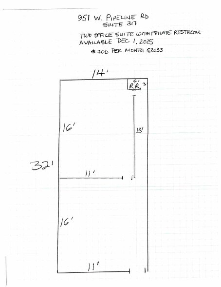951 W Pipeline Rd, Hurst, TX à louer - Plan d’étage – Image 2 sur 14