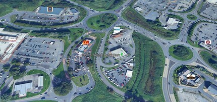 Trostre Retail Park, Llanelli, DYF - Vue aérienne vue de carte