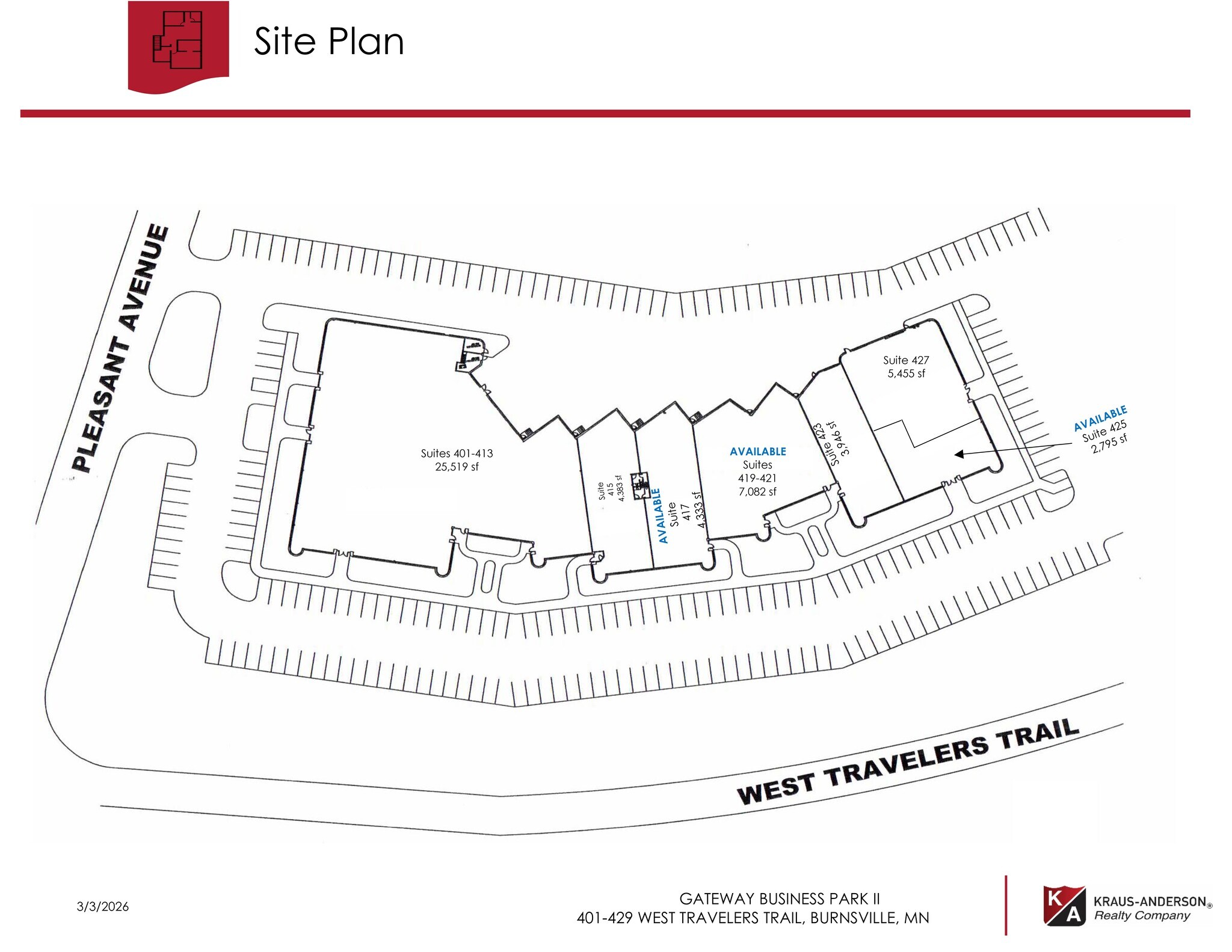 401-429 W Travelers Trl, Burnsville, MN à louer Plan de site– Image 1 sur 1