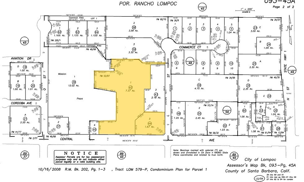 525-663 W Central Ave, Lompoc, CA à louer - Plan cadastral – Image 3 sur 3