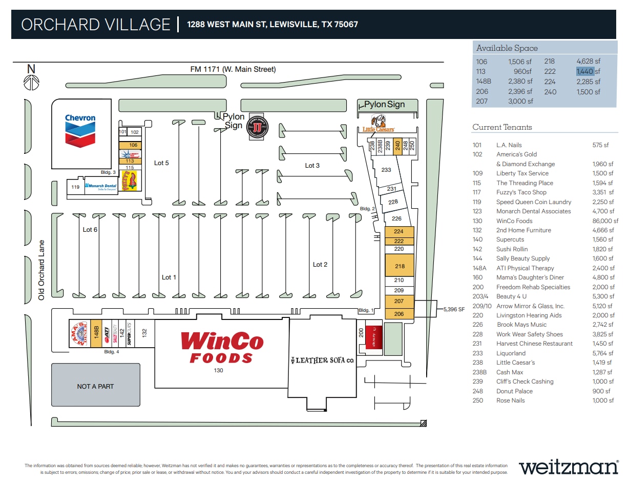 1280-1288 W Main St, Lewisville, TX à louer Plan de site– Image 1 sur 1