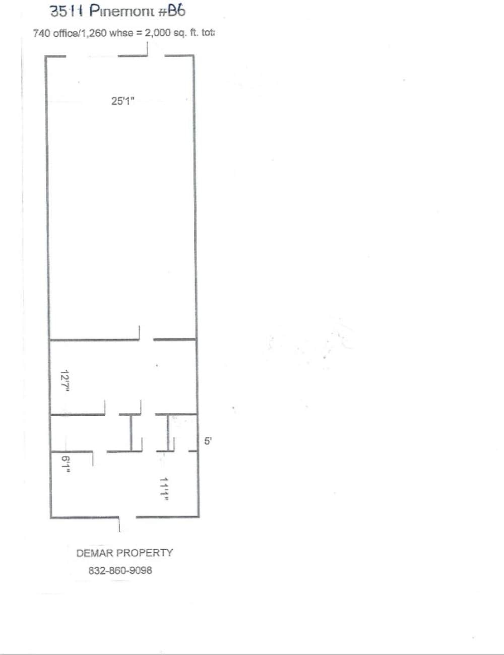 3511 Pinemont Dr, Houston, TX à louer Plan d’étage– Image 1 sur 1