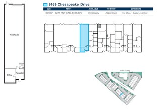 9103-9117 Chesapeake Dr, San Diego, CA à louer Plan d’étage– Image 1 sur 2