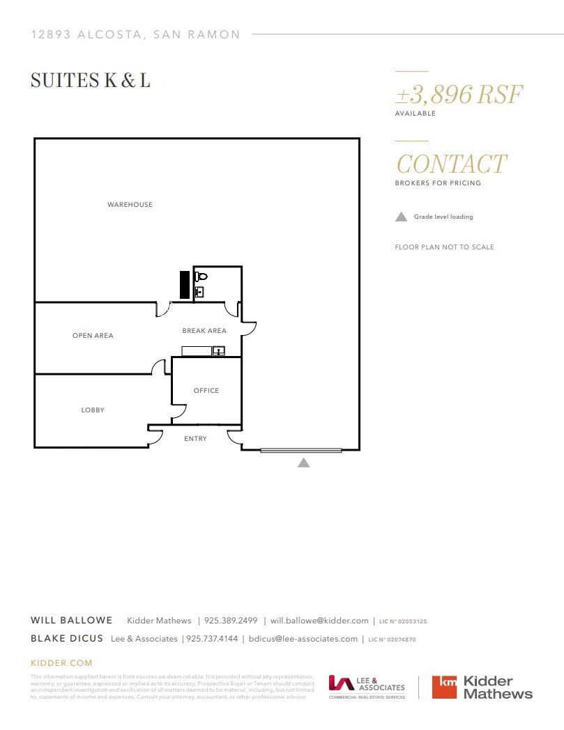 12893 Alcosta Blvd, San Ramon, CA à louer Plan d’étage– Image 1 sur 1