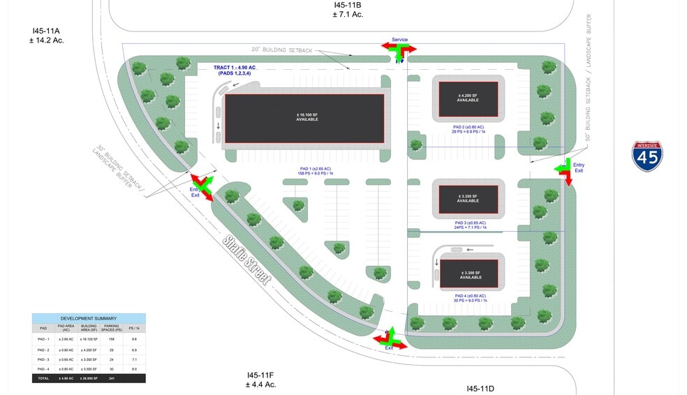 SWC of I-45 & Grand Central Parkway, Conroe, TX à louer - Plan de site – Image 2 sur 2