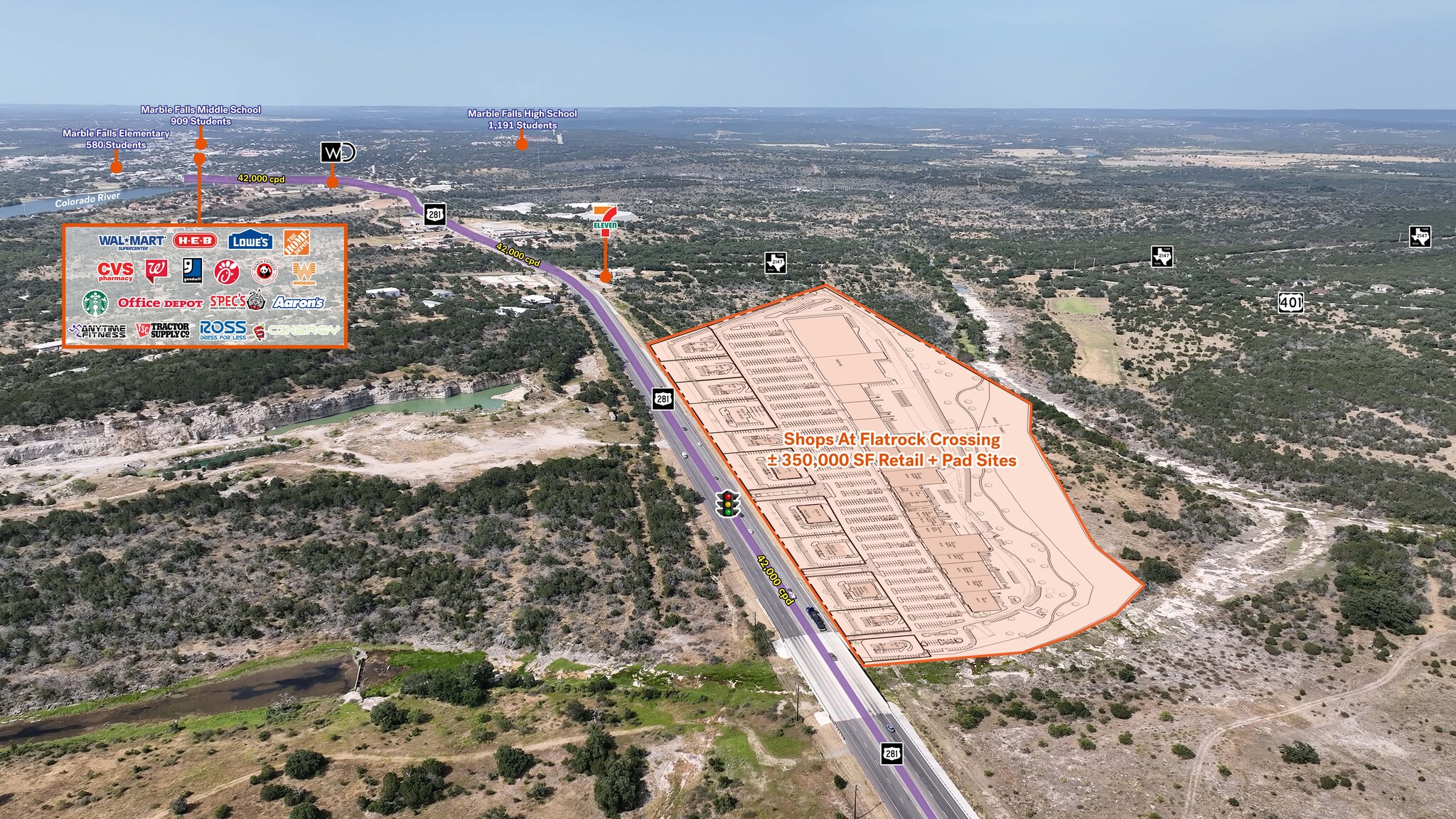 SH 281 & Fm 2147, Marble Falls, TX à louer Photo de l’immeuble– Image 1 sur 3