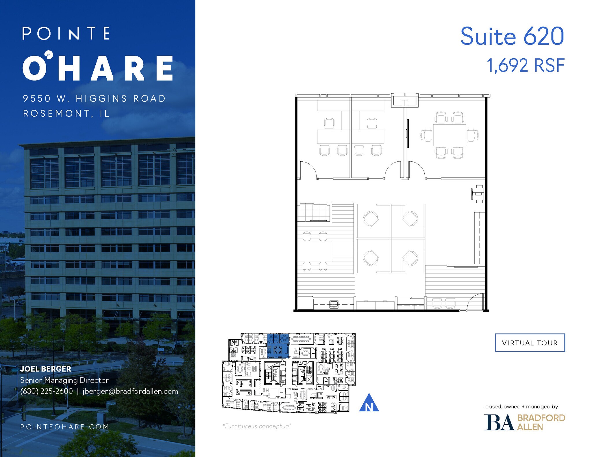 9550 W Higgins Rd, Rosemont, IL à louer Plan d’étage– Image 1 sur 1