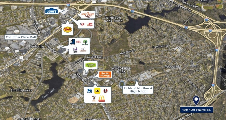 1801-1901 Percival Rd, Columbia, SC à vendre - Aérien – Image 2 sur 2